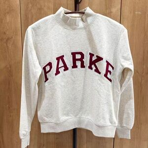 Parke Gray Mock Neck Logo Sweatshirt – New Casual Pullover